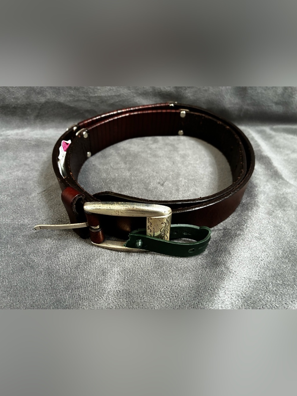 Women’s Fossil Brown Leather Belt with Silver Buckle - Picture 11 of 13